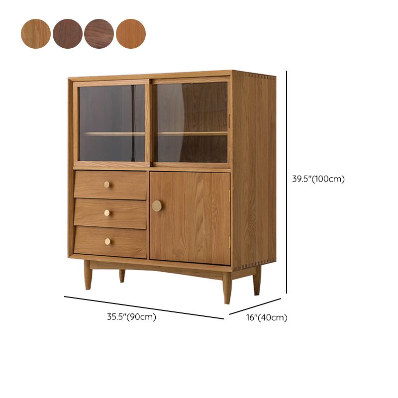 Contemporary Sideboard Cabinet Solid Wood Sideboard Table with Drawers for Dining Room