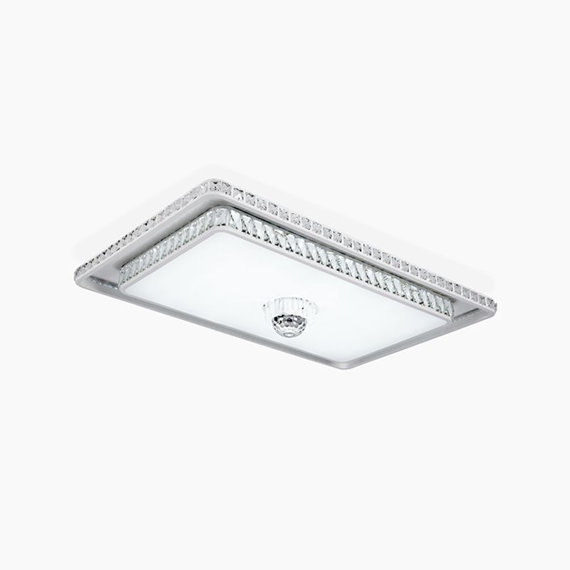 Crystal Square Ceiling Mounted Light Modern Bluetooth LED White Ceiling Lighting