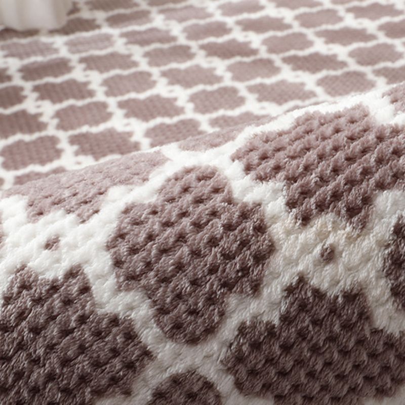 Simplicity Trellis Print Carpet Polyester Shag Rug Stain Resistant Indoor Rug for Adult's Bedroom