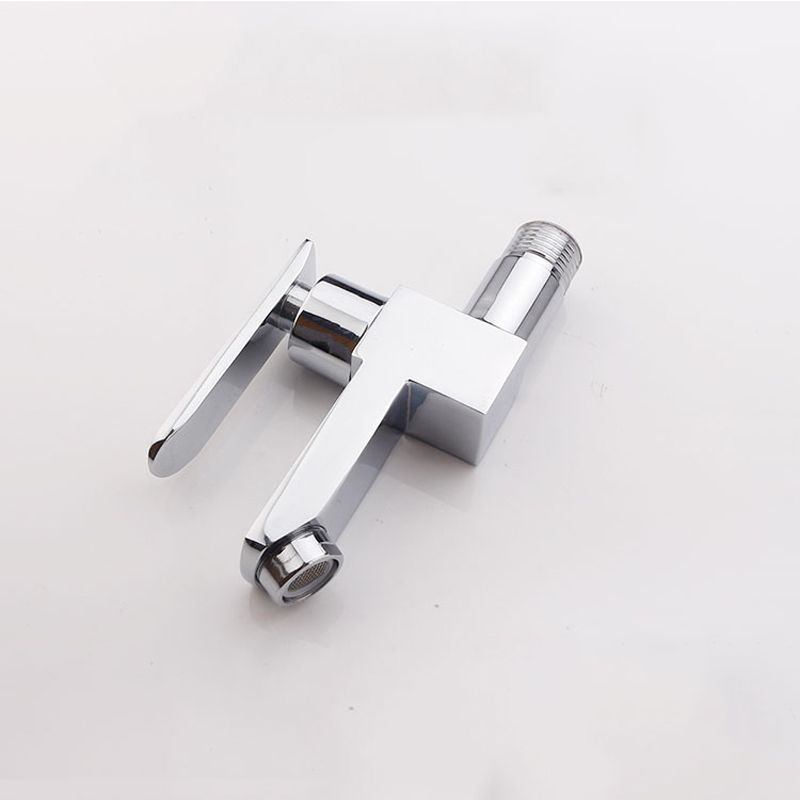 Contemporary Wall Mounted Bathroom Faucet Lever Handles Solid Brass Faucet