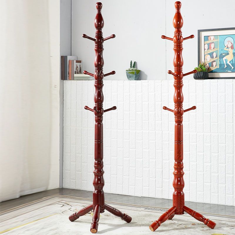 71"H Solid Wood Coat Rack European Style Hanger Ash Wood Modern Hall Tree