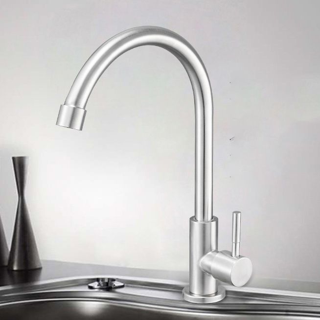 Modern High-Arc Kitchen Faucet Stainless Steel Lead Free Swivel Spout Faucets