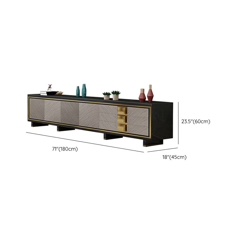 Glam Media Console Glass Media Console TV Stand with Drawers