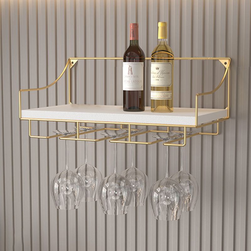 16.9" x 9" x 7" Modern Wine Holder Rack Meta Wall Mounted Wine Jail with Shelf