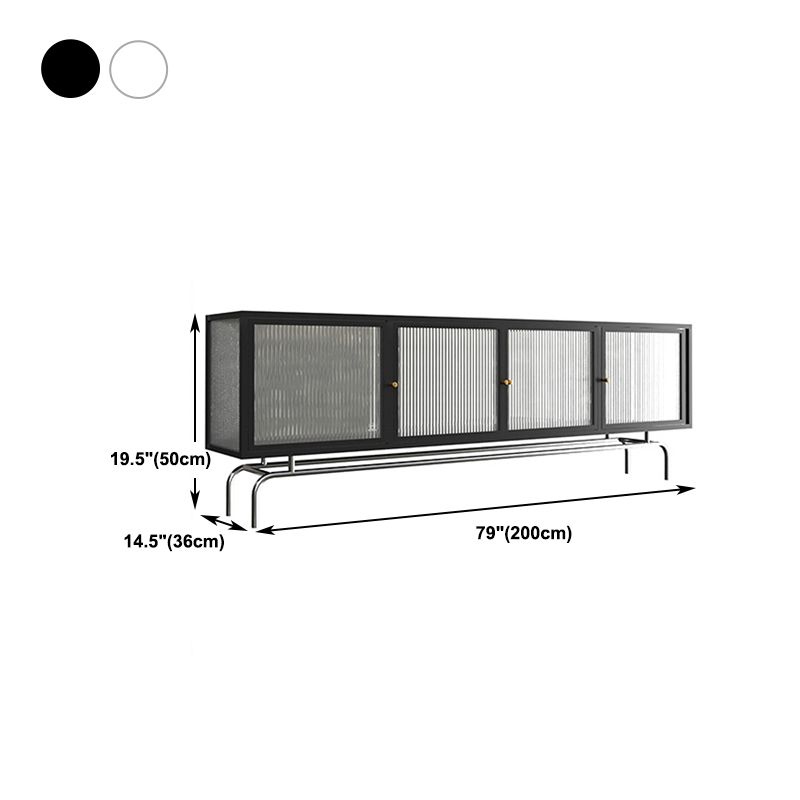 Metal Enclosed Storage TV Stand Industrial TV Cabinet with Splayed Legs