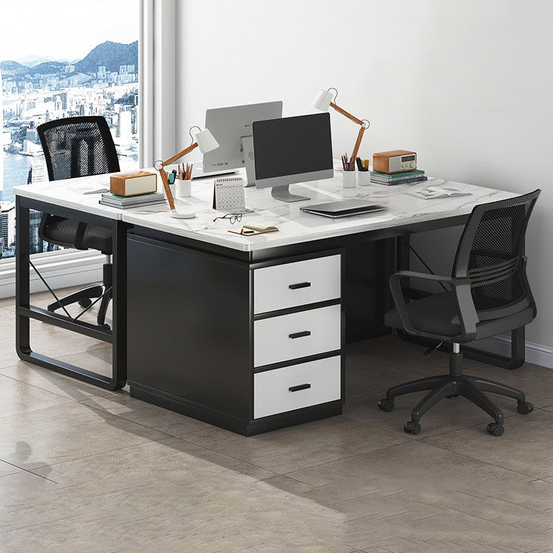 29.5" H Glam Executive Desk Rectangular Writing Desk with Drawers