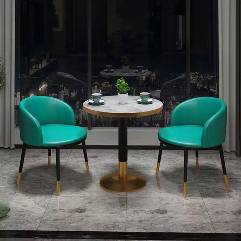 3 Piece Dining Room Table and Chair Set, Contemporary Round Shape