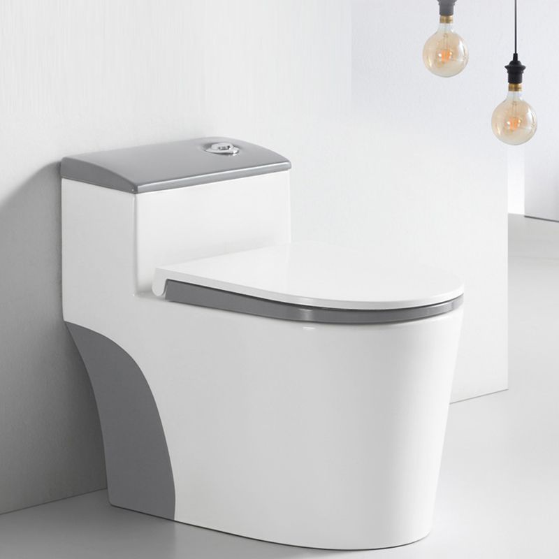 Traditional Gray Ceramic Flush Toilet Floor Mounted Urine Toilet for Washroom