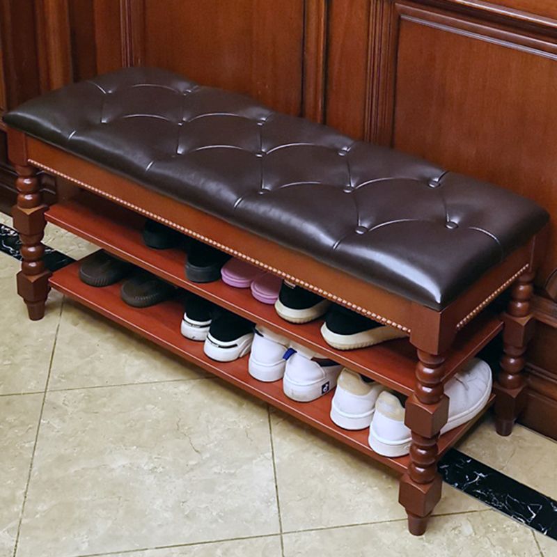 18.9" Wide Traditional Bench Cushioned Entryway and Bedroom Bench