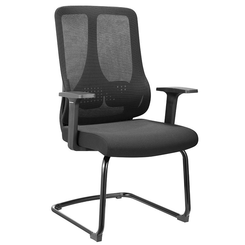 Fixed Arms Office Chair Microfiber Desk High Back Chair Breathable AirGrid Lumbar Support