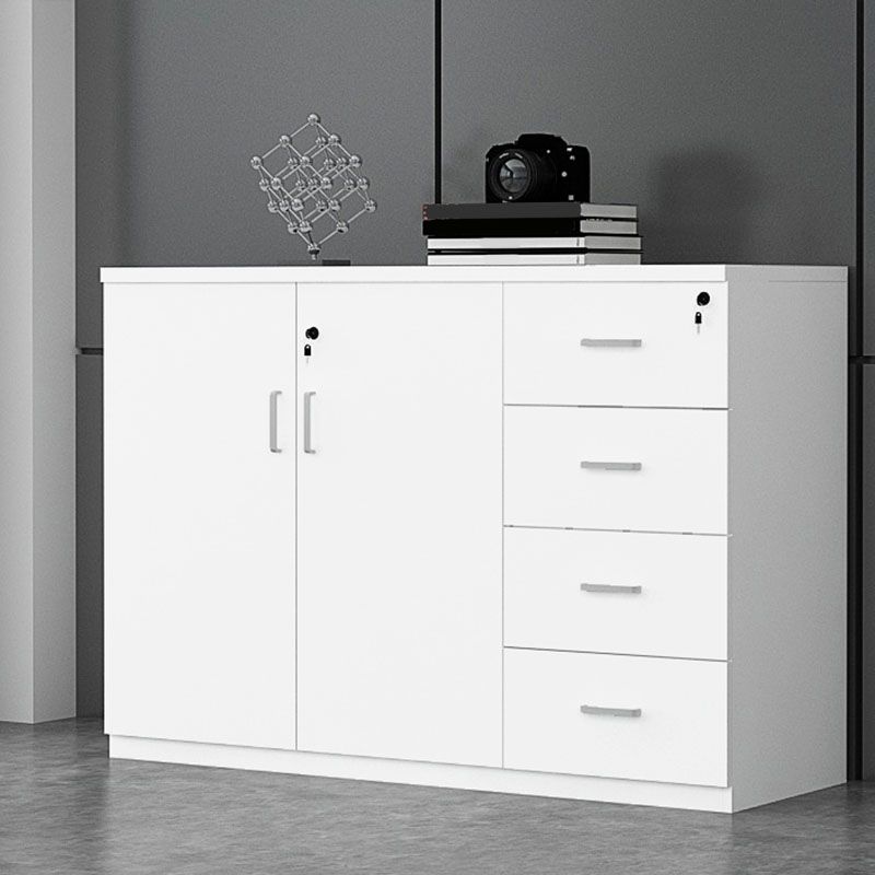 Lateral Engineered Wood File Cabinet White Modern Filing Cabinet