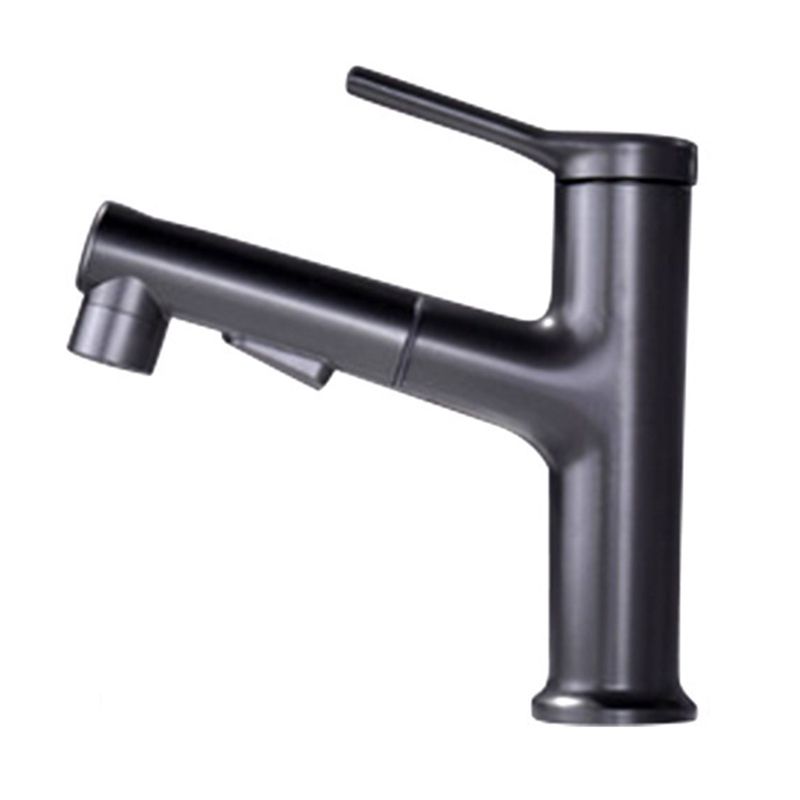 Modern Style Retractable Vessel Faucet Single-handle Low Arc Copper Vessel Faucet