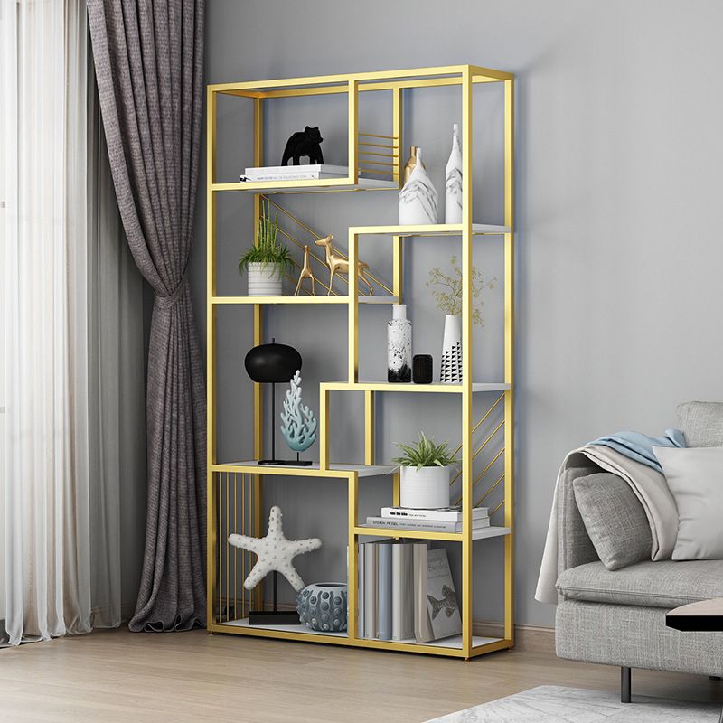 Glam Book Shelf Metal Etagere Open Shelf Bookcase for Bedroom