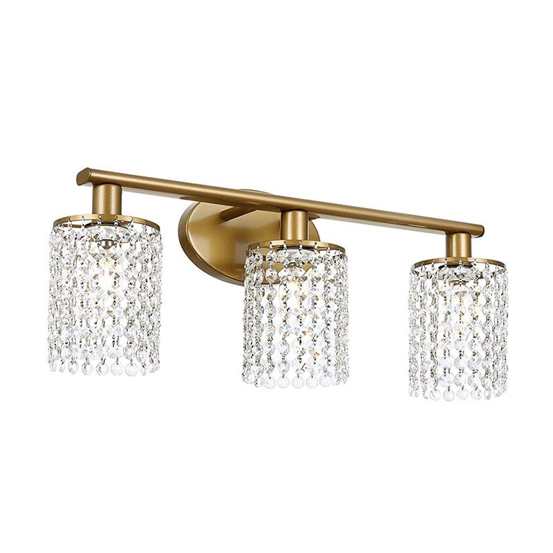 Black/Golden 2/3/4-Light Modern Bathroom Vanity Light Shaded Metallic Bath Bar