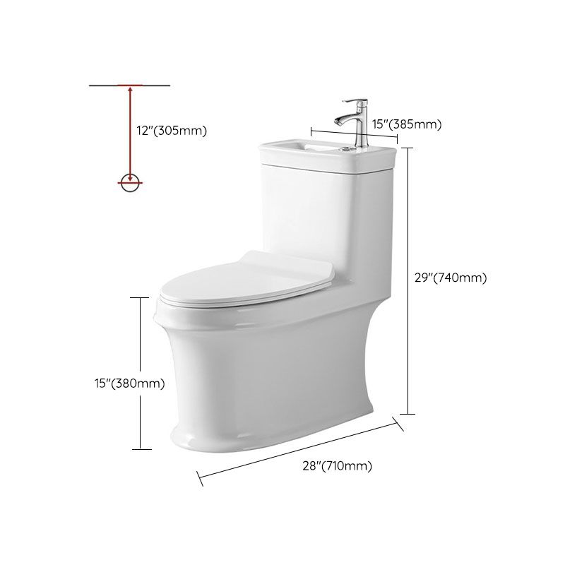 Modern Porcelain Toilet Floor Mount Siphon Jet One-Piece Toilet Flush Toilet