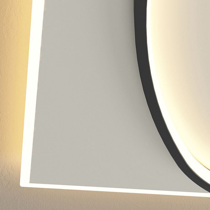 Acrilico LED Flush Mount in Modern Creative Iron Geometric Massimale Light in Nero e Bianco