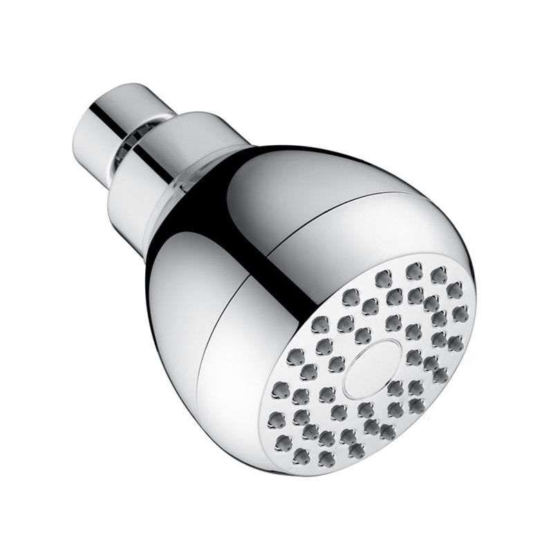 Silver Round Showerhead Standard Spray Pattern Wall-Mount Showerhead