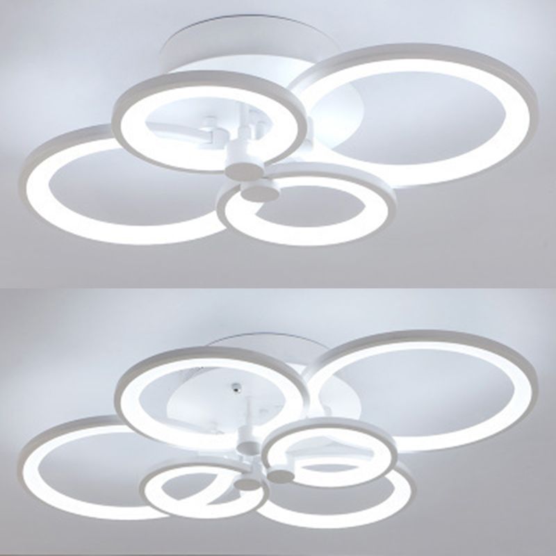 Circle Metal LED Starburst Flush Mount Modern Style Ceiling Light Fixture for Living Room