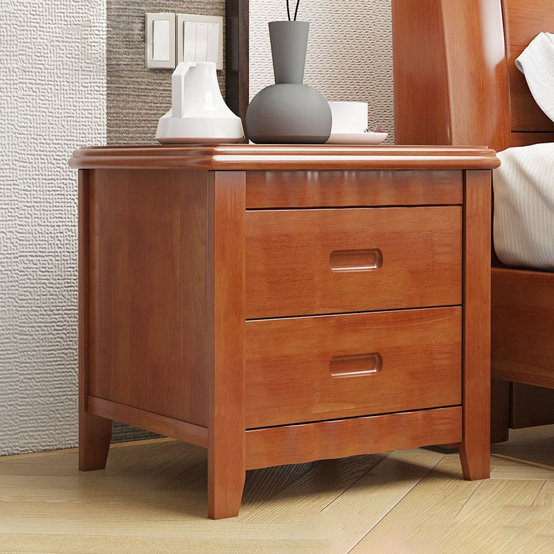 2 - Drawer Traditional Accent Table Nightstand Antique Finish Bed Nightstand