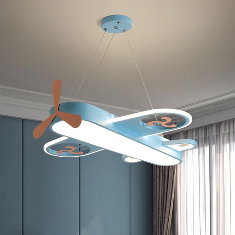 Cartoon Creative Personality Ceiling Pendant Light Metal Aircraft LED Hanging Light for Children Bedroom