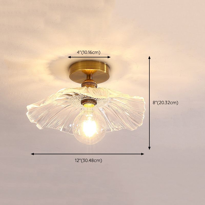 Modern Ceiling Light Simple Glass Flush Mount Lighting Fixture for Bedroom