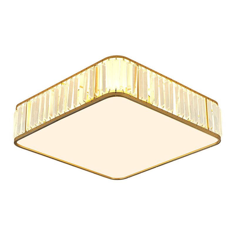 3/4-Light Golden/Black Flush Mount Lighting Crystal LED Ceiling Light for Bedroom