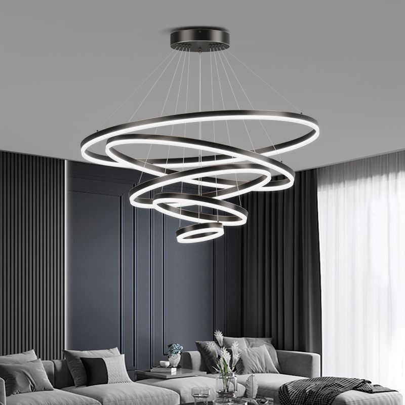 Modern Style Circles Pendant Light Fixtures Metal   Multi Lights Suspension Pendant