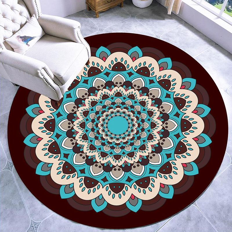 Pretty Mandala gemustert Teppich Multi-Farbe Marokkaner Teppich Polyester Haustierfreundliche Färbung resistent