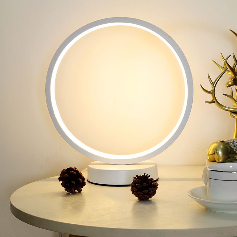 Circular LED Table Light Simple Decorative Metal Bedroom Nightstand Light