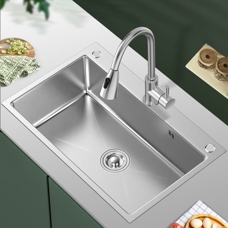 Contemporary Kitchen Sink Stainless Steel Kitchen Sink with Drain Strainer Kit