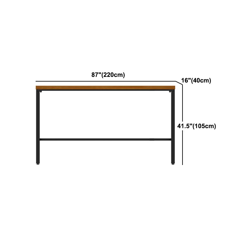 Pine Wood Bar Dining Table Industrial Rectangle Bar Table with Trestle for Cafe Kitchen