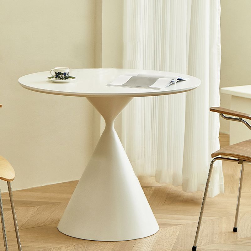 Modernistic Frosted Pedestal End Table Round Wood Side End Table