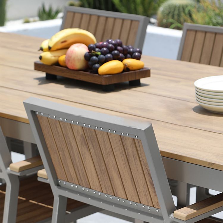 Manufactured Wood Dining Table Modern Brown Outdoor Patio Table