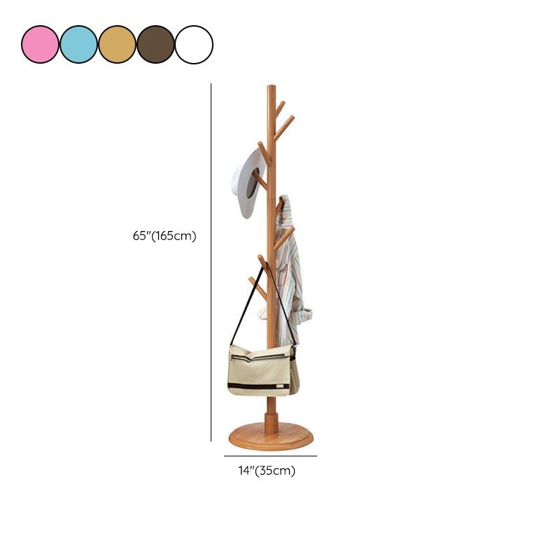 Free Standing Hall Tree Wood Nordic Style Coat Hanger with 8 Hooks