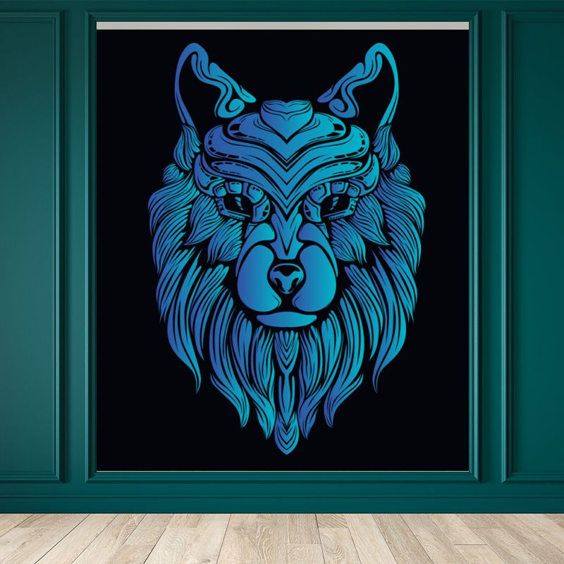 Illustration Animal Head Wall Mural Large Wall Decor for Teens Room, Made to Measure