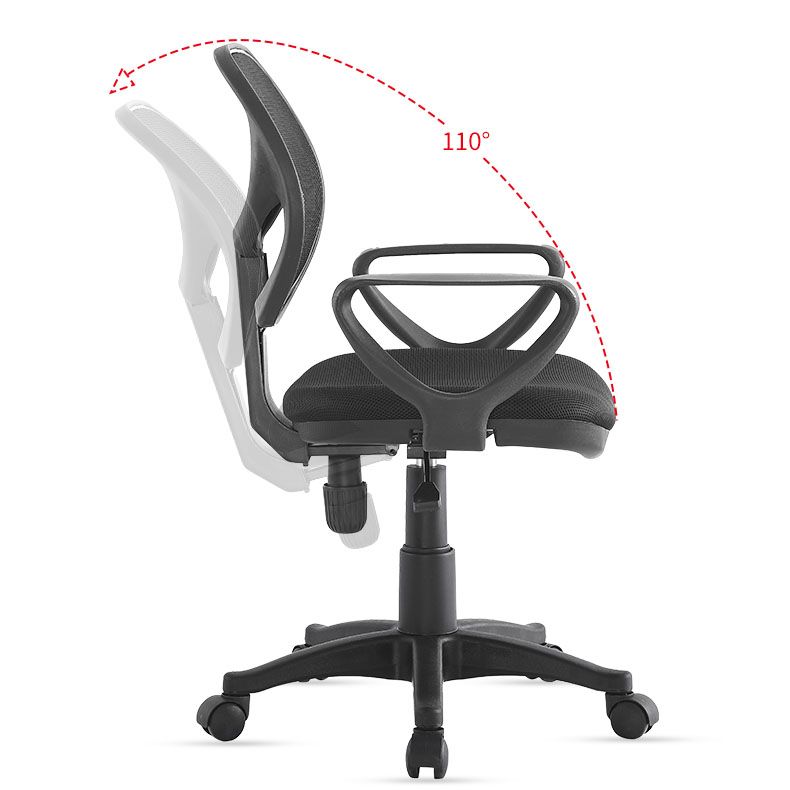 Modern Black Nylon Mid-Back Desk Chair Simple Home Office Chair