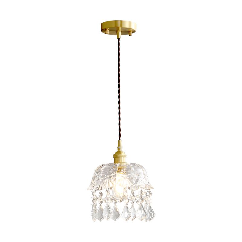 Glass Industrial Pendant Light 1-Light Hanging Ceiling Light for Hallway