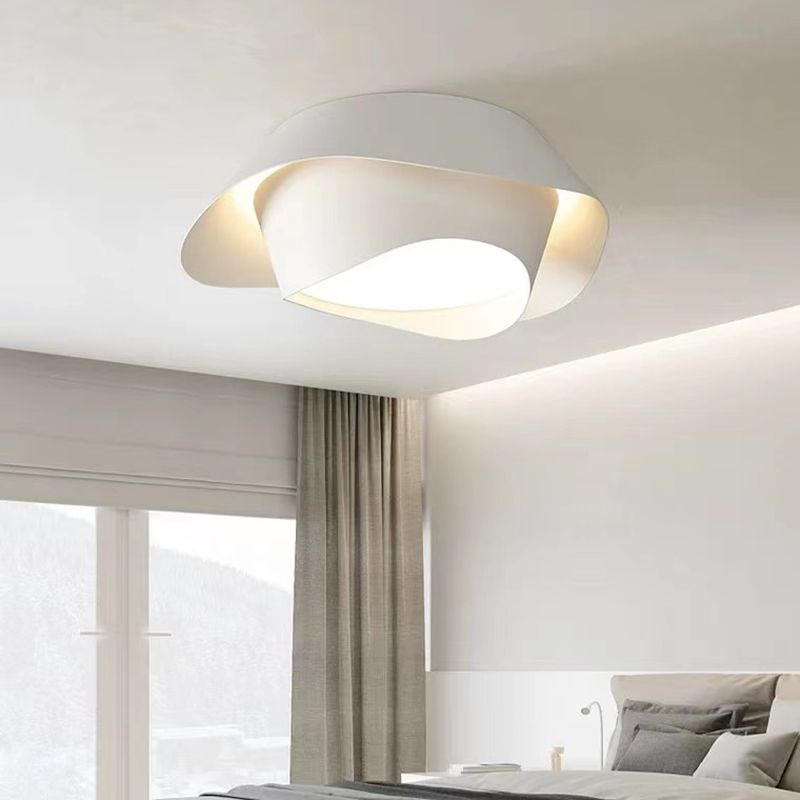 Contemporary White Ceiling Light LED Flush Mount Lighting for Bedroom