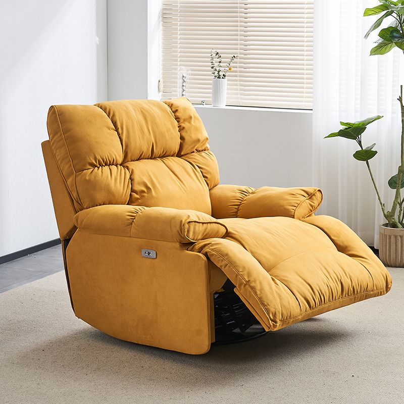 Swivel Rocker Manual Standard Recliner Solid Color Microsuede Recliner Chair