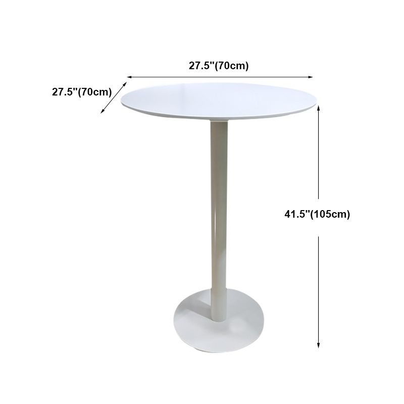 White Modern Style Round Table in Metal Milk Tea Shop Bar Table