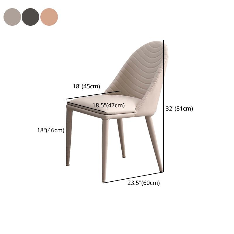 Contemporary Chair Dining Armless Chair for Kitchen with Metal Legs