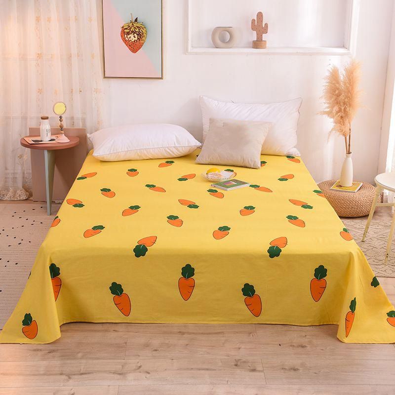 Printed Bed Sheet Breathable Fade Resistant Cotton Fitted Sheet