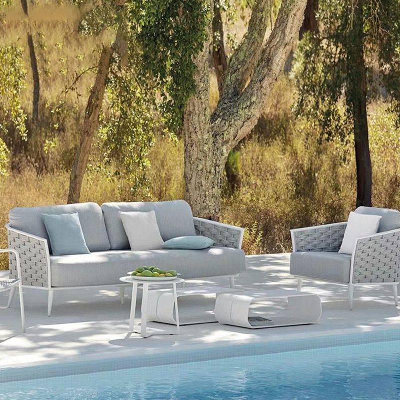 Modern Metal Frame Outdoor Sofa UV Resistant Patio Sofa with Cushion