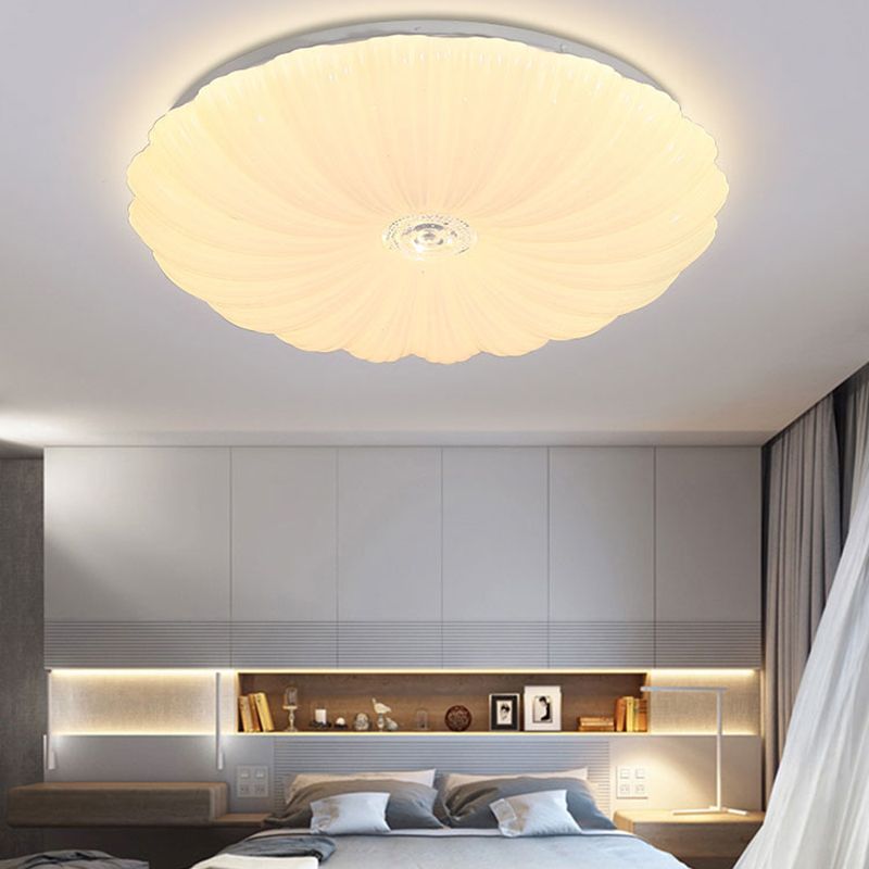 LED Modern Metal Flush Mount Shell Shape Ceiling Light with Acrylic Shade for Living Room