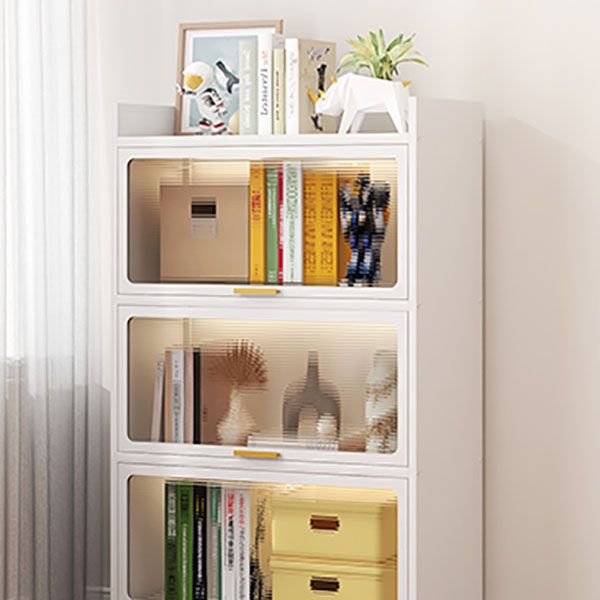 Modern Glass White Filing Cabinet with Lock Storage for Home and Office