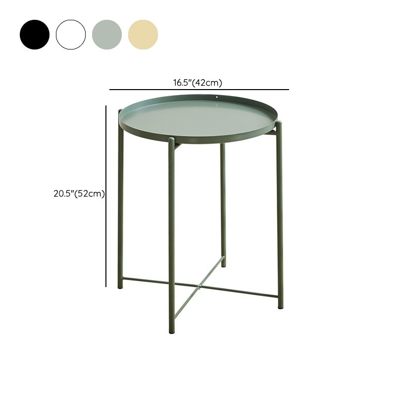 Modern Accent Table Nightstand Metal Antique Finish Night Table