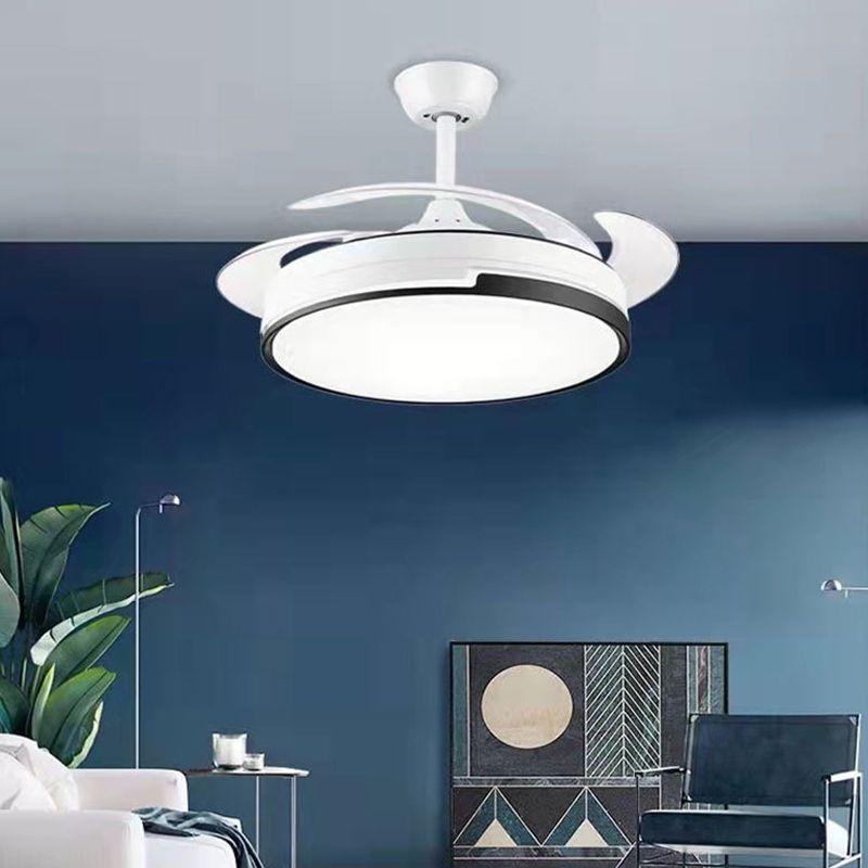 Contemporary Round LED Ceiling Fan Light Minimalism Flush Mount Light for Living Room