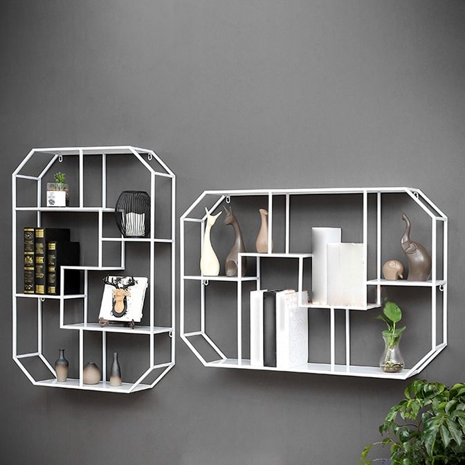 Metal Bookcase Industrial Floating Shelf Bookcase for Office