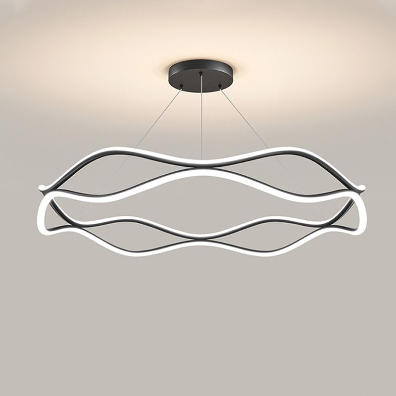 Metal Linear Shape Flush Ceiling Light Modern Style 2 Lights Flush Mount Lighting Fixtures