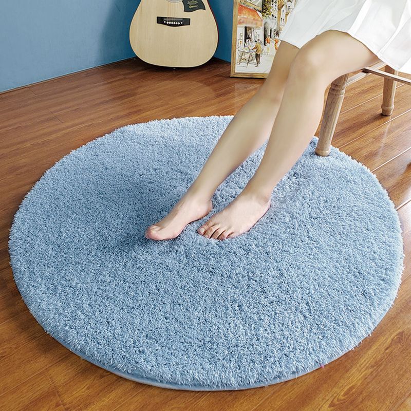 Cozy Plain Rug Multi-Color Minimalist Carpet Synthetic Wool Pet-Friendly Non-Slip Backing Rug for Girls Room